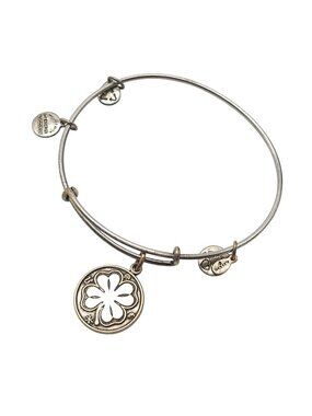 Alex & Ani Four Leaf Clover Charm Expandable Bracelet Silver Tone 2012